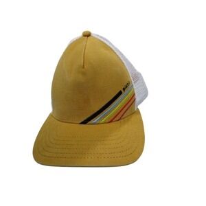 Pistil Trucker Hat Cap Unisex One Size Yellow White Mesh Snapback Baseball